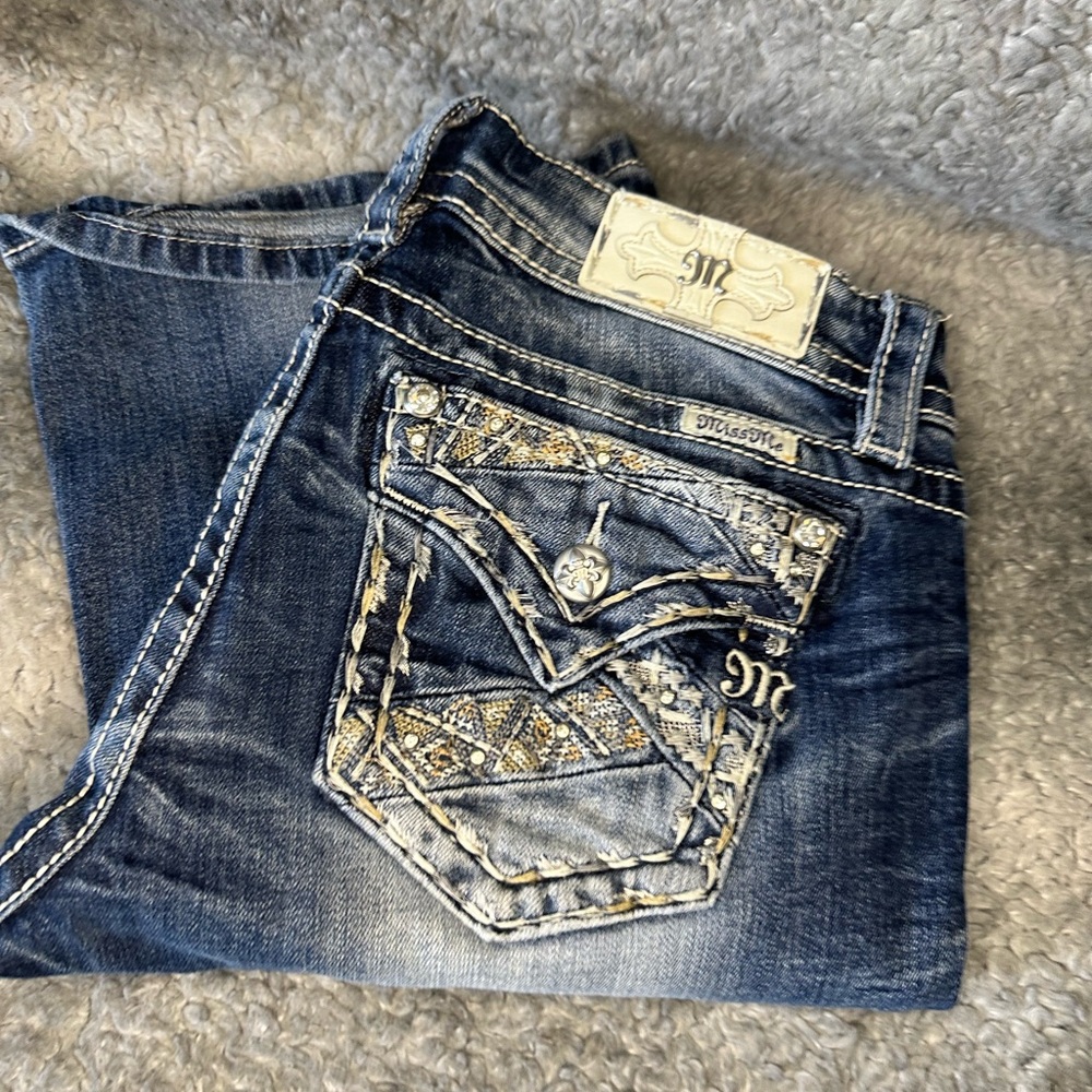Miss Me Boot Cut Jeans with Embellished Pockets